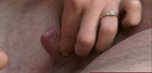  Sph doms tug his barely visible cock